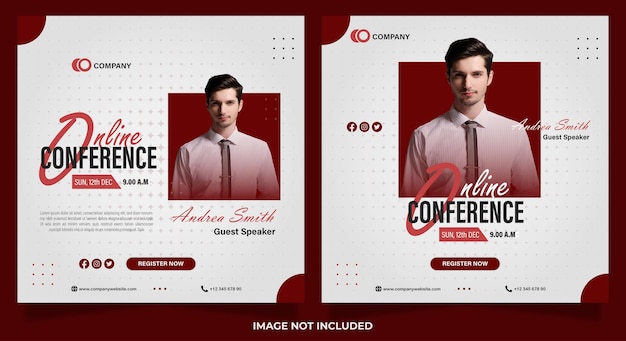 Conception de modèle de marketing numérique de webinaire minimaliste