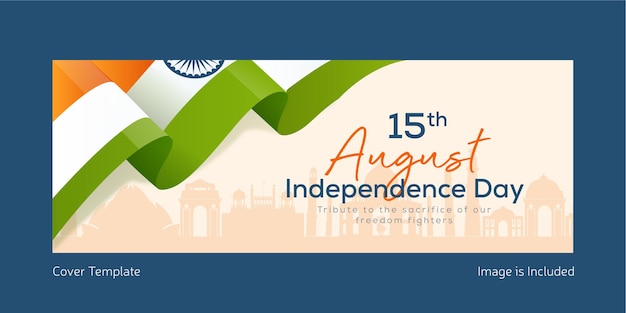 Vecteur conception de modèle de page de couverture de la fête de l'indépendance le 15 août