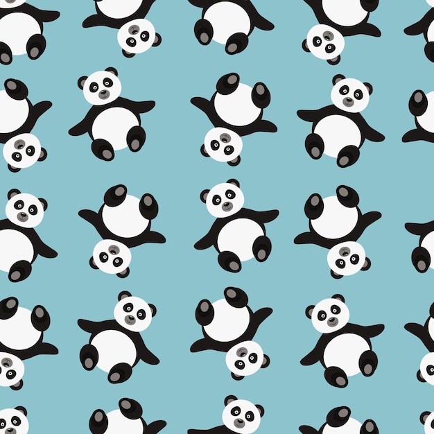 Vecteur conception de modèle de panda mignon. conception de motifs enfantins avec de jolis pandas.