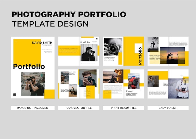 Conception De Modèle De Portefeuille De Photographie De Publication Sur Les Médias Sociaux Modifiable