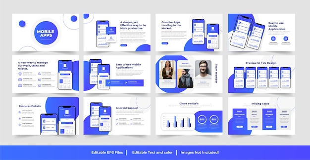 Conception de modèle PowerPoint d'application mobile