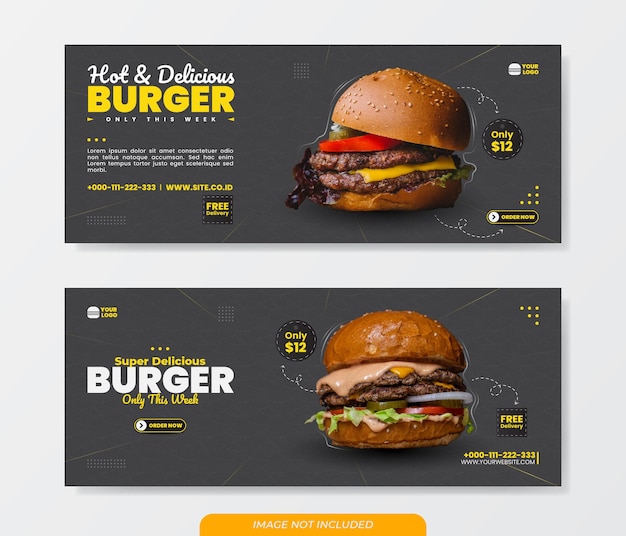 Conception De Modèle De Promotion De Burger De Bannière