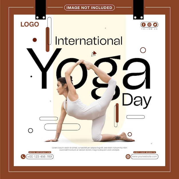 Conception de modèle de publication sur les médias sociaux de la Journée internationale du yoga