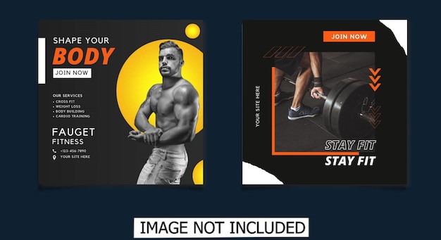 Conception de modèle de publication sur les médias sociaux pour le fitness et le sport