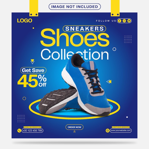 Conception De Modèle De Publication Sur Les Médias Sociaux Sneakers Shoes Collection