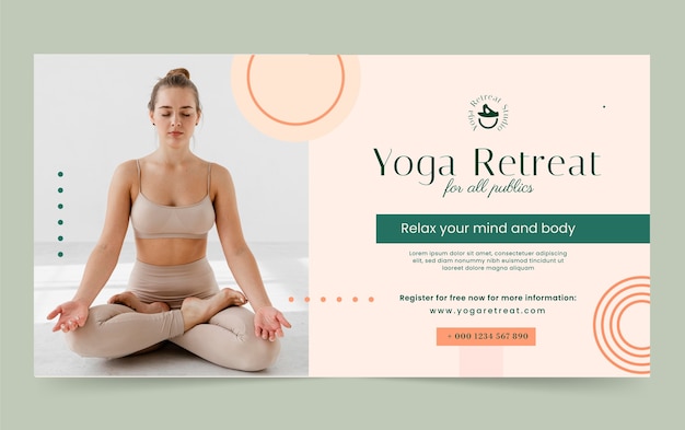 Vecteur conception de modèle de retraite de yoga