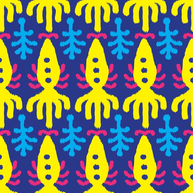 Vecteur conception de modèle sans couture d'ikat pour le tissu