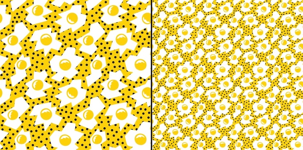 Conception De Modèle Sans Couture D'oeuf Avec Fond De Couleur Jaune