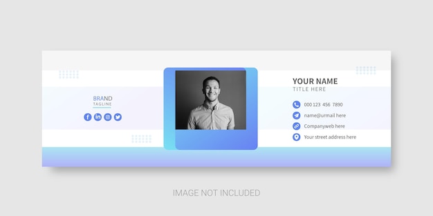 Conception De Modèle De Signature D'e-mail D'entreprise Ou Pied De Page D'e-mail Et Couverture Personnelle Des Médias Sociaux