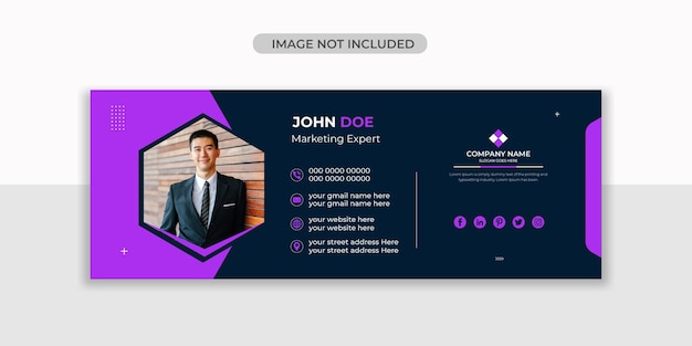 Conception De Modèle De Signature D'e-mail Professionnel Ou Pied De Page D'e-mail Et Couverture Facebook