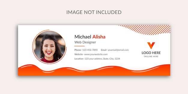 Conception De Modèle De Signature D'email D'entreprise Vecteur Premium