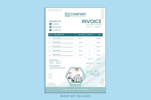 Conception De Modèles De Facture D'entreprise Immobilière Pour Une Société Immobilière