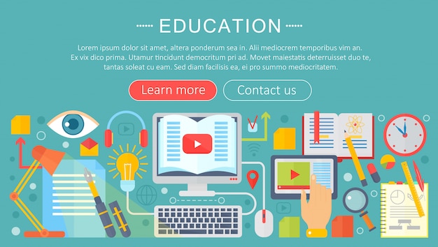Conception de modèles d&#39;infographie de l&#39;éducation en ligne