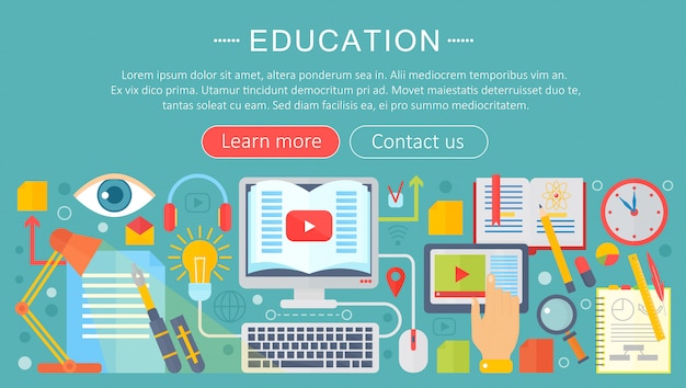 Conception De Modèles D'infographie De L'éducation En Ligne