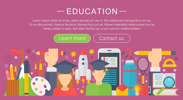 Conception de modèles d&#39;infographie de l&#39;éducation en ligne