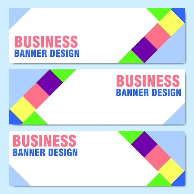 Vecteur conception moderne de bannières commerciales avec des thèmes colorés et amusants
