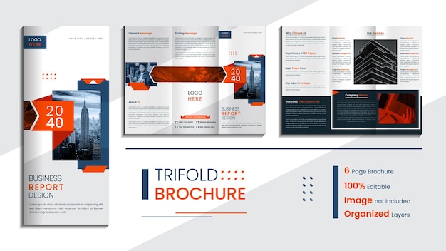 Conception Moderne De Brochure à Trois Volets D'entreprise Avec Des Formes Créatives Simples