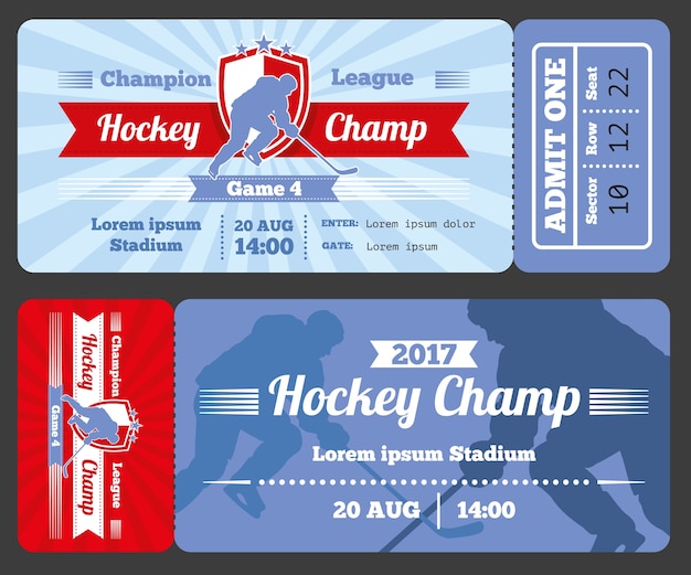 Conception Moderne De Carte De Billet De Sport De Hockey