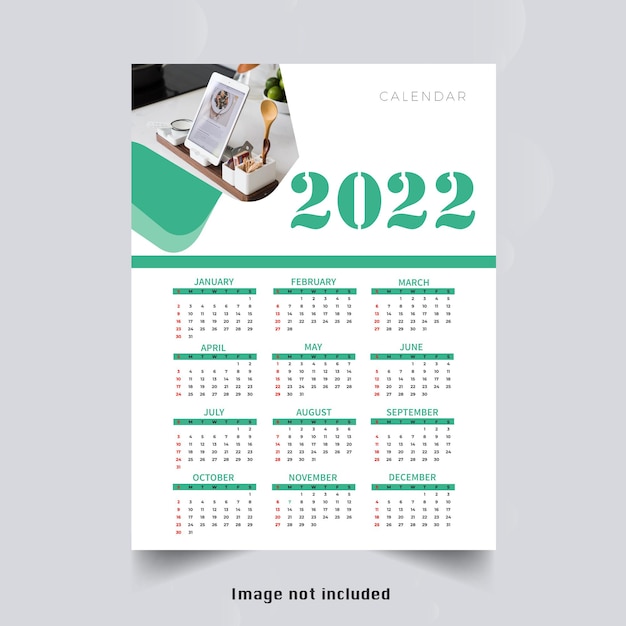 Conception Moderne Du Calendrier De L'année 2022