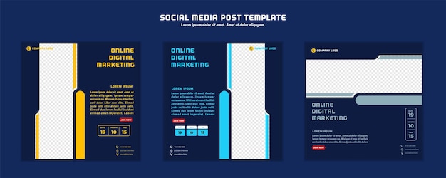 Conception moderne de modèle de publication sur les médias sociaux pour le marketing numérique en ligne ou le modèle de marketing d'affiches