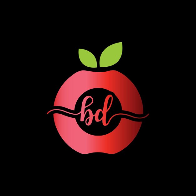 Conception De Monogramme De Lettre Modèle Abstrait De Logo De Fruit. Icône Du Logo Cercle Fruits Frais