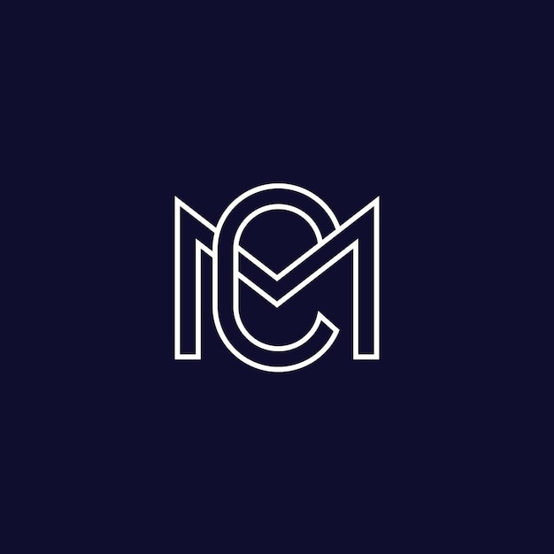 Conception De Monogramme De Ligne De Logo De Lettres Cm