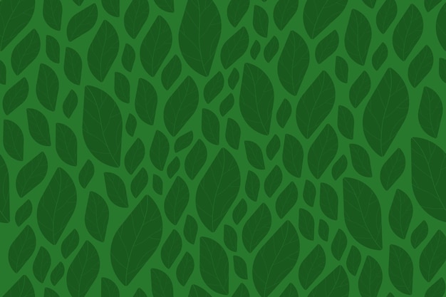 Conception de mosaïque de fond de feuilles vertes sans soudure Texture florale décorative dessinée à la main Modèle éco sans fin