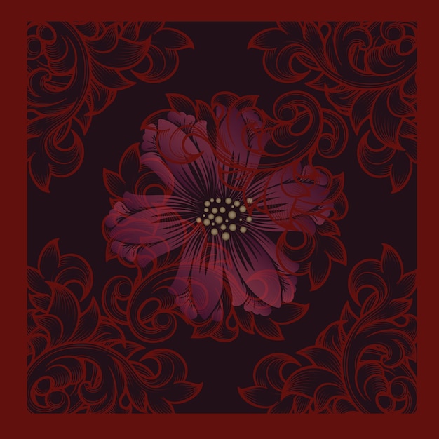 Conception de motif géométrique châle batik ethnique dans une belle couleur rouge