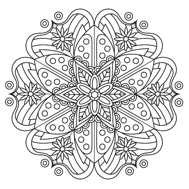 Conception De Motif De Mandala Exquis En Noir Et Blanc