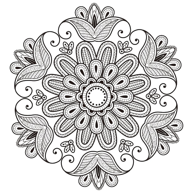 Conception De Motif De Mandala Exquis En Noir Et Blanc