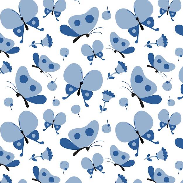 Conception De Motif De Papillon Bleu