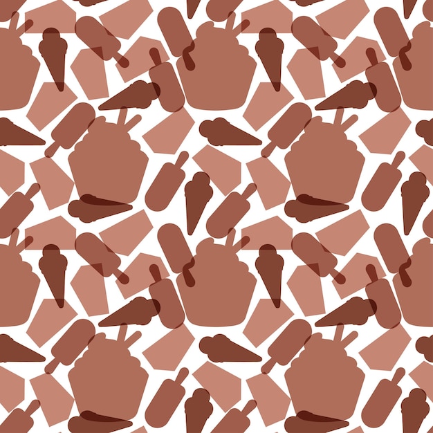 Vecteur conception de motif sans couture au chocolat avec décoration choco dans le modèle illustration de dessin animé dessiné à la main