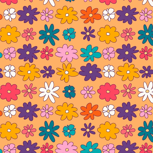 Vecteur conception de motifs de fleurs groovy