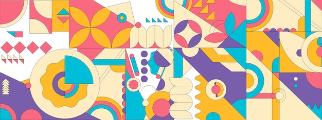 Conception de motifs géométriques abstraits dans un style rétro Illustration vectorielle