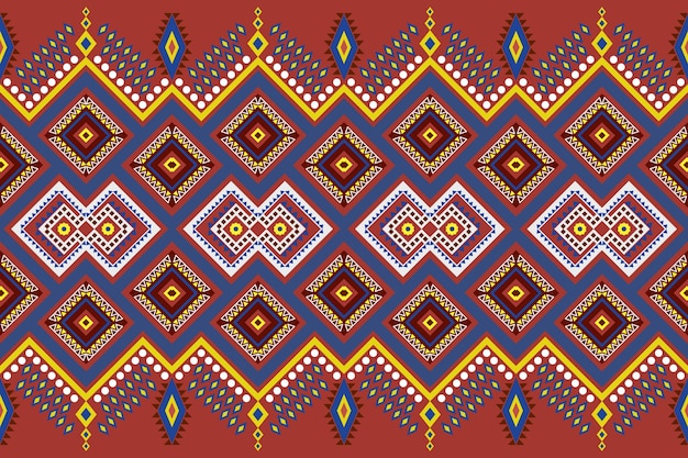 Conception de motifs géométriques ethniques asiatiques et traditionnels sans couture pour la texture et l'arrière-plan. Décoration de motifs en soie et tissu pour tapis, vêtements, emballages et papiers peints