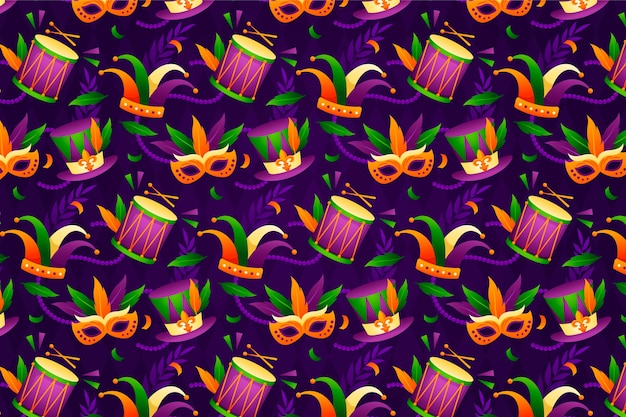 Conception De Motifs En Gradient Pour Le Festival Du Mardi Gras