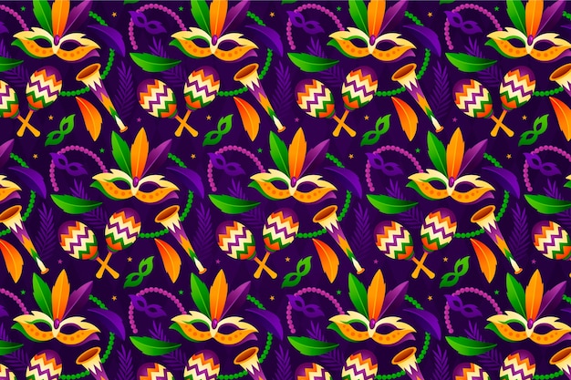 Vecteur conception de motifs de mardi gras en gradient