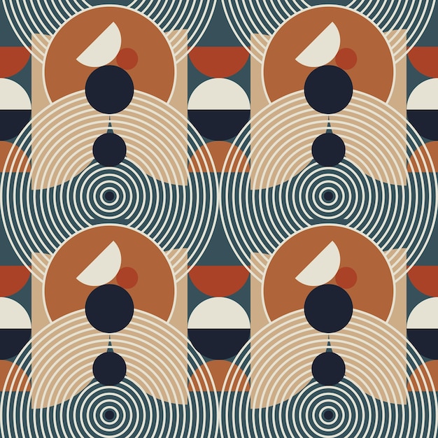 Conception de motifs sans couture géométriques du milieu du siècle