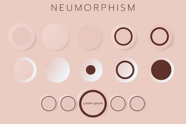 Conception de neumorphisme de l'interface utilisateur en or rose.