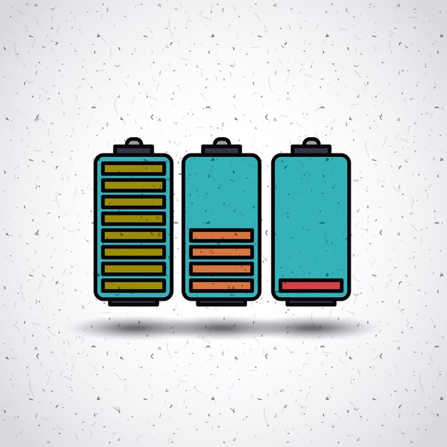 Vecteur conception des niveaux de batterie