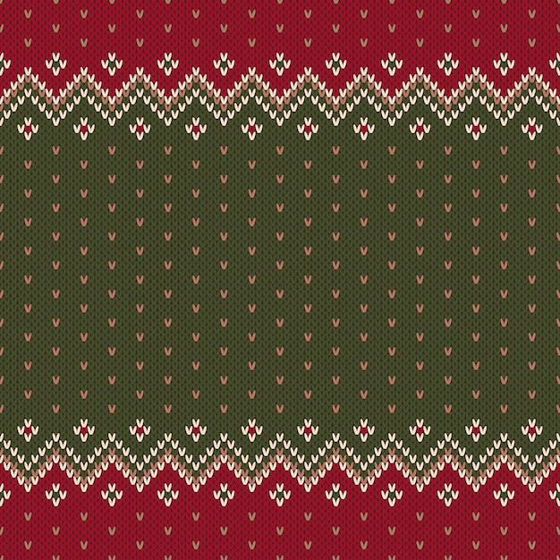 Vecteur conception de noël fond tricoté avec une place pour le texte imitation de texture de pull en tricot de laine