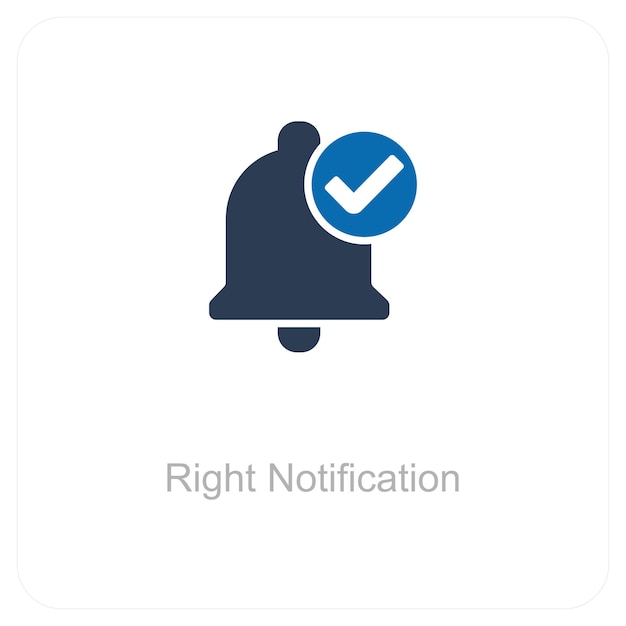 Conception de la notification à droite et de l'icône de notification
