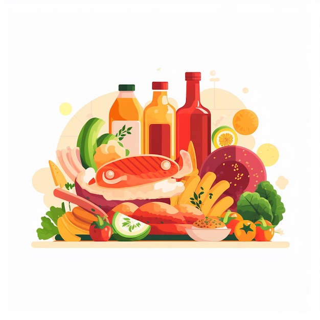 conception de nourriture vectorielle icône de menu de restaurant illustration de pizza de burger ensemble de repas boisson graphique