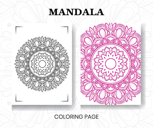 Vecteur conception ornementale de luxe de mandala pour livre de coloriage et arrière-plan d