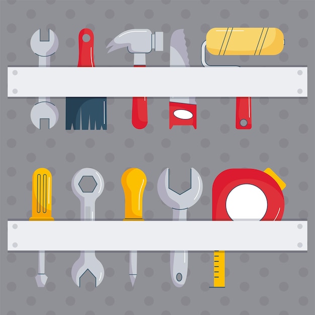 Vecteur conception d'outils de construction