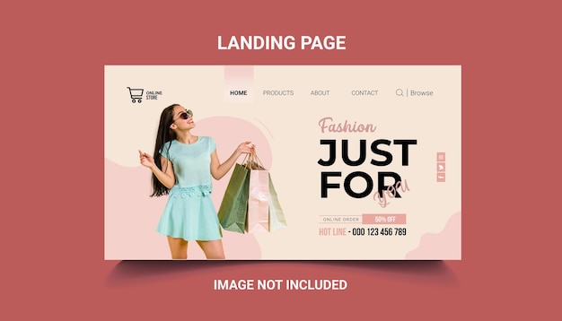 Conception d'une page d'accueil de vente de mode en ligne