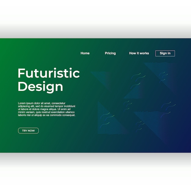 Conception de page d'atterrissage géométrique abstraite moderne futuriste