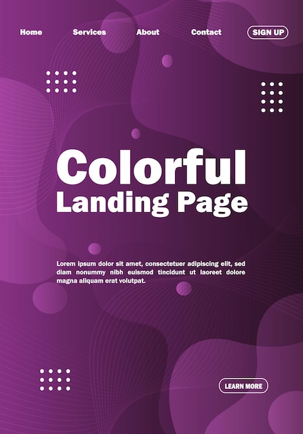 Conception de la page d'atterrissage à gradient coloré