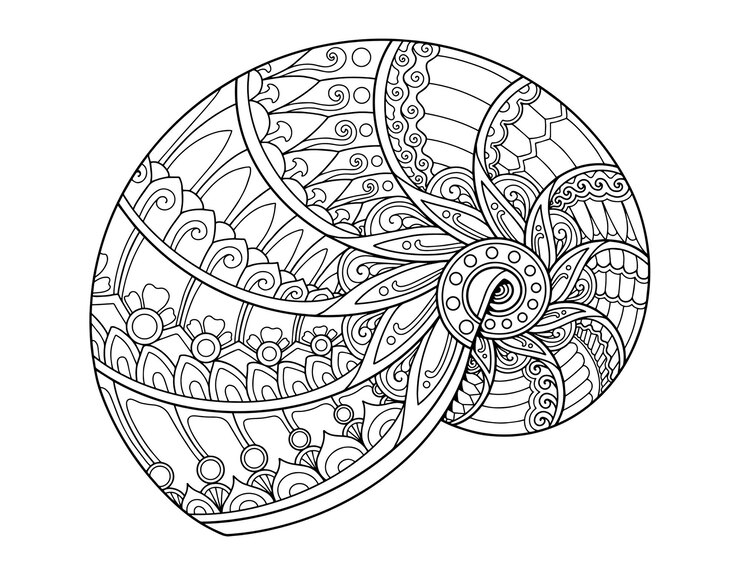 Conception de page de coloriage Shell fond clair