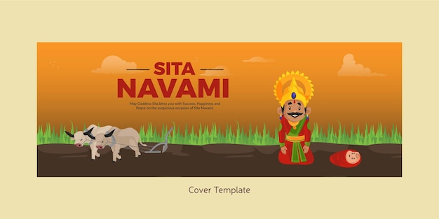 Conception De Page De Couverture Créative Du Modèle De Style De Dessin Animé Happy Sita Navami